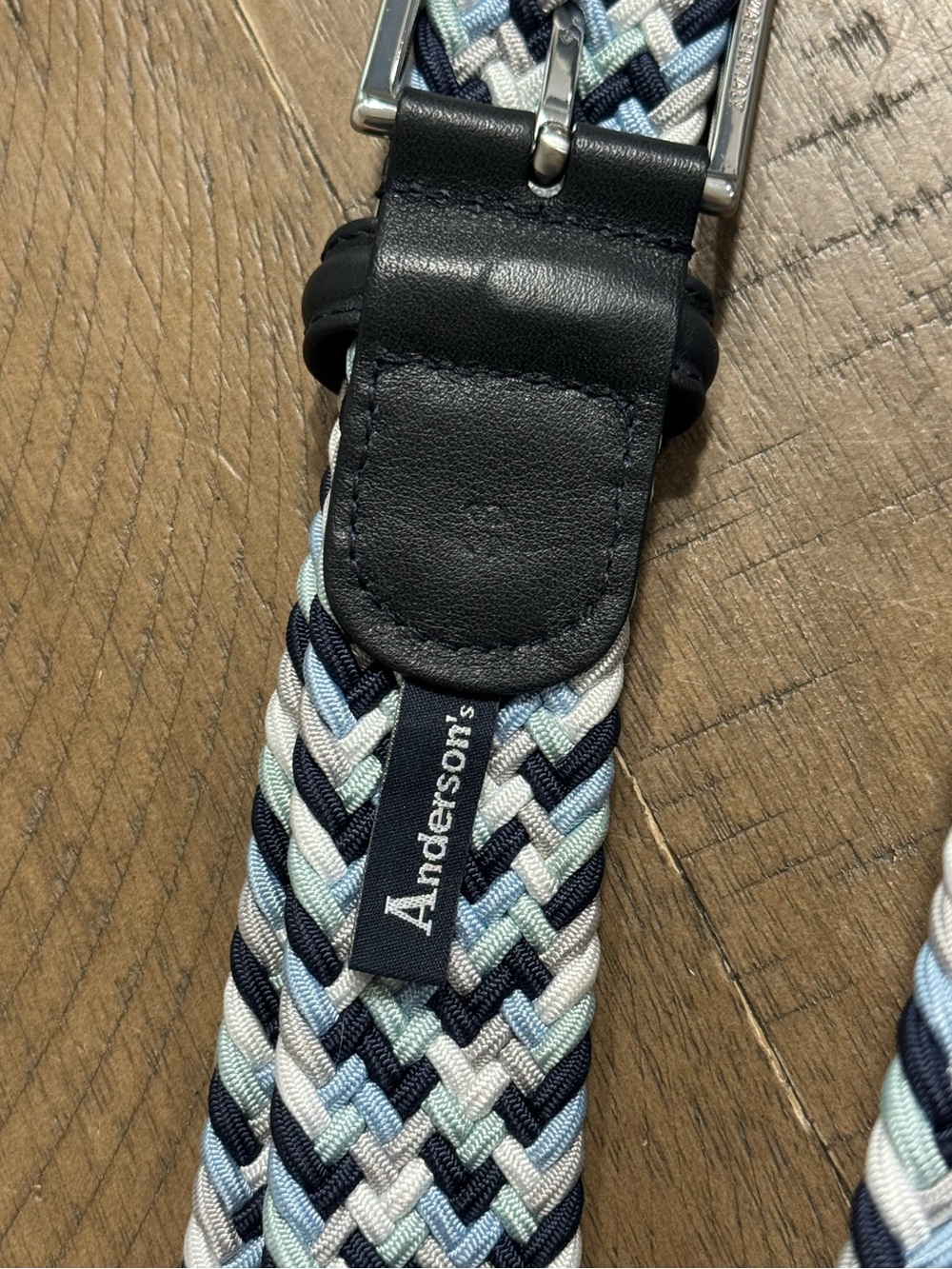 Anderson’s Nylon Woven Belt| 36/ US 32| mint,navy,powderblue,white| Golf - Picture 6 of 7